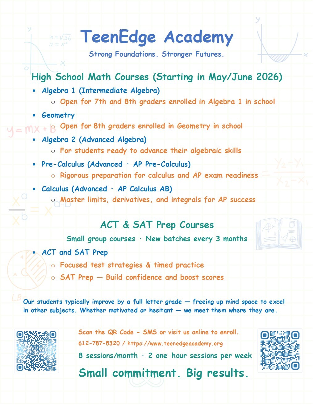 High School Math Tutoring Flyer — TeenEdge Academy